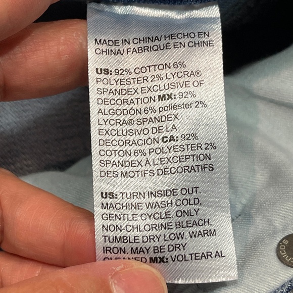 Chico's Jeans So Slimming Girlfriend Slim Leg Ankle Blue Patchwork - Picture 11 of 15